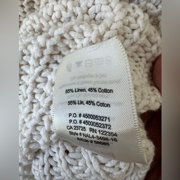 Aritzia Wilfred Randonnai Linen Blend Sweater in Ivory Chunky Knit Size Medium - Picture 8 of 12